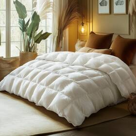 Sanswan 008678113404 Luxury Goose Down Comforter Super King Size All Season Fluffy - White