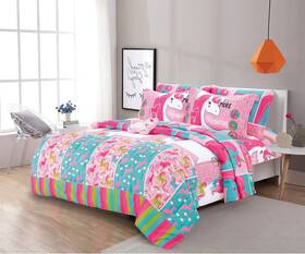 Sapphire Home 840169700898 6 Piece Unicorn Bed Bag Twin Bedding Set Girls Kids Comforter