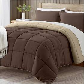 Satisomnia 445011027036 Full Size Comforter Set Brown Bedding Comforters 3 Pieces