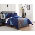 Sbtc18cmfb040k Unbranded Light Dark Blue Brown Geometric Piece Comforter Bedding Set