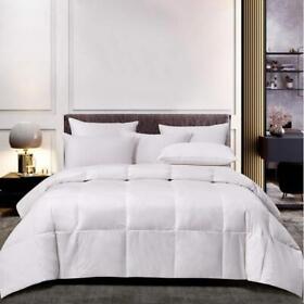 Sl007522 Scott Living Comforter And Duvet Insert Queen Down Feather Blend Cotton In White