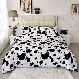 Sdy 445034436426 3 Pieces Milk Cow Print Stuff Bedding Comforter Set With 2 Pillowcases For K