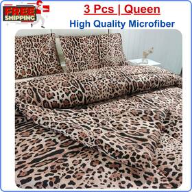 9712646 Sdy 3pcs Cheetah Comforter Set Queen Soft Leopard Print Bedding For Kid Toddler