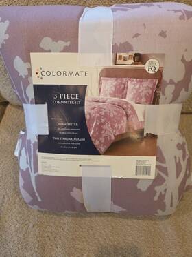 Sears 800014155211 Colormate Full/queen Comforter New Purple Flowers