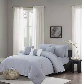 Serene 885359088998 Crescent 10 Piece Queen Comforter Set - Gray