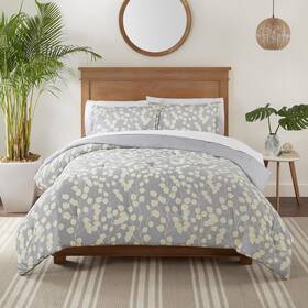 Serta 081806715053 Simply Clean Ellen Soft Modern 3 Piece Botanical Floral Comforter Set With Pi