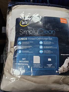 81450449 Serta 2pc Twin/twin Extra Long Simply Clean Pleated Comforter Set Blush -