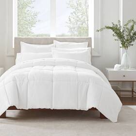 81450469 Serta Full/queen 3pc Simply Clean Comforter Set White -