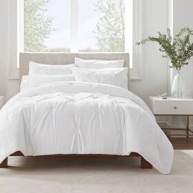 81450479 Serta 3pc Full/queen Simply Clean Pleated Comforter Set White -