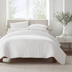 81450520 Serta Full/queen 3pc Simply Clean Duvet Set White -