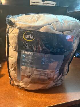 81450529 Serta Twin Xl 2pc Simply Clean Comforter Set Khaki-