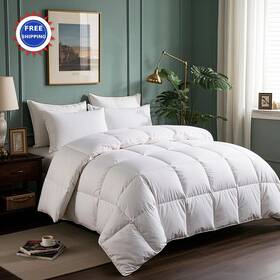 Se003126 Serta Comforter King Size Goose Feathers Down Fiber Duvet Insert 100% Cotton