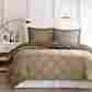 Set-48034 Full Size Comforter Set Brown Queen Microfiber 3m Scotchgard Bedroom Sleeping