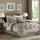 He10-205 Set Queen Essence Madeline 5 Polyester Piece Comforter 100 Taupe Home