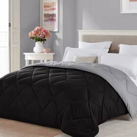 Seward Park 714131661633 Twin Xl Size Black Grey Comforter Reversible Lightweight Boys Cooling Bedding Sp