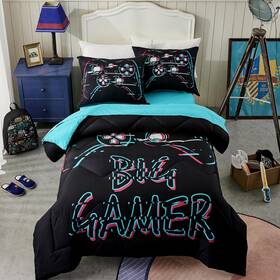Seward Park 956645336377 Boys Twin Xl Bedding Set With Sheet Video Gaming Bed In A Bag Fo