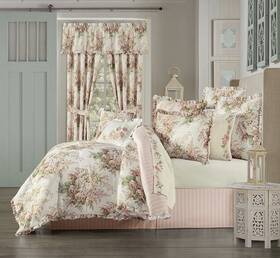 2742 Shabby Chic 5 Queens Royal Court Estelle Coral King Comforter 4pc Set Nwt