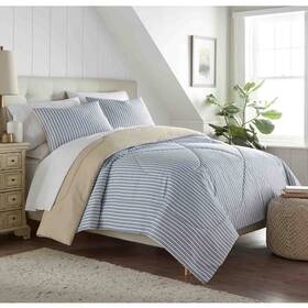 Shavel 718498032419 Seersucker Comforter Set Full/queen Sailor Stripe
