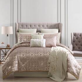 Shea 10 Pc King Blush 679610841015 Riverbrook Home Microfiber Comforter Set