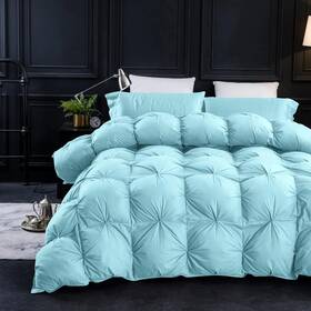 Shengwantai 313099771714 Three Geese Cal King Size Pinch Pleat Duck Feather Down Fiber Comforter - All-se