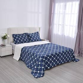 3880929 Shop Lc Homesmart Set Of 3 Navy Coral Fleece Sherpa Comforter Pillowcase-king Durable