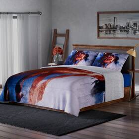 Bd3844773 Shop Lc Homesmart Multi Color Horse Print Pattern Flannel Sherpa Comforter Pillow Cover