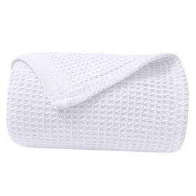 Shuffle Group Inc. 845853008427 Nesteriahome 100% Cotton Blanket Waffle Weave 405 Gsm 90x90 Inches Queen White