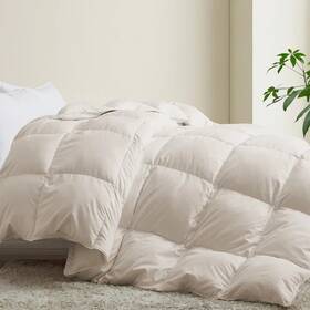 Queen-90x80 Siberian Iam Goose Down Comforter Cotton White 50% Fiber 30%