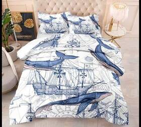 Siloris 313023631695 Ocean Dolphin Comforter Set Twin Size Coastal Anchor Bedding 66x86
