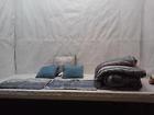 Sim-7cs-quen-gh-bl Heritage Bay 6 Piece Simon Jacquard Comforter Set Queen Blue 868339001941