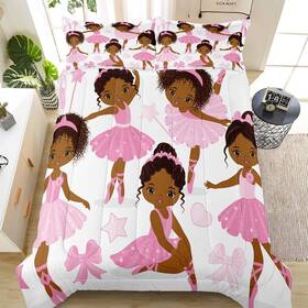 Girl1t Sirdo Twin Bedding Sets For Girls African American Magic Comforter Set With Ballet Da