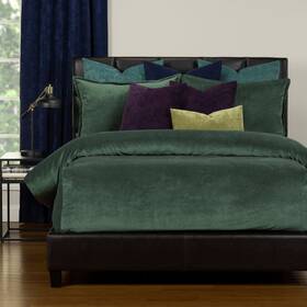 Siscovers 671826126337 Mixology Padma 9 Piece Bed Cap Comforter Set With Sewn Emerald Queen
