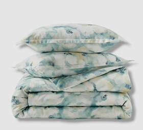 Sky 194145659930 Green Inky Floral 300 Thread Count Comforter Cover Set Full/queen