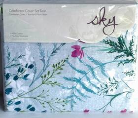 Sky 733004898327 Emilia Paisley 2 Piece Twin Size Comforter Cover New Blue Floral 100% Cotton