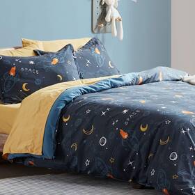Sleep Zone 840199201280 Kids Bedding Full/queen Bed In A Bag Set New Navy Space Explorer