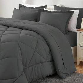 Sdc6619 Sleepdown Cozy Bedding 7-piece Microfiber Comforter Set Dark Grey King