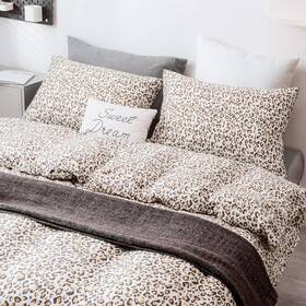 Sleepymoon 713091625426 100% Natural Cotton Duvet Cover Set 1 King Leopard Print