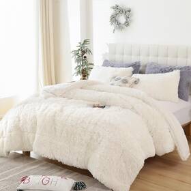 Smoofy 762409520229 Fluffy Queen Comforter Set Faux Fur Size Luxury Fuzzy B