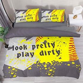 Softball Bedding Set Full Size Teens 3d Sport Ball Printed Comforter Sets