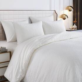 Softpage 737494900034 Cotton Boho King Comforter White Size Vintage Farmhouse Bedd