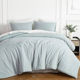 Softpage 737494906548 Cotton Comforter Sky Blue Pre Washed Bedding - Queen Size 3 Pieces 1 Comf