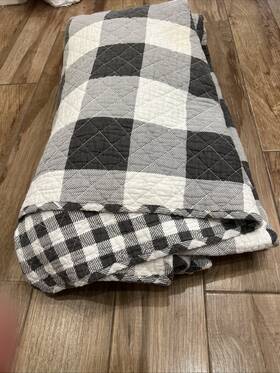 Sonoma 400176771092 Goods For Life Reversible Gingham Cotton Quilt Grey King Filling