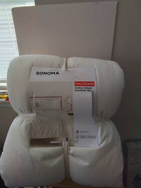 Sonoma 400731718722 Goods For Life - Cotton Velvet Comforter Set With Shams Full/queen White