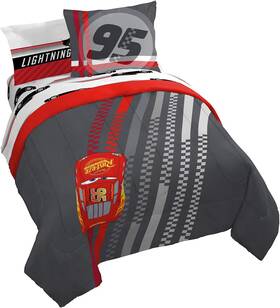 & Sons Inc. 711181644838 Disney Pixar Cars Race Ready 7 Piece Queen Bed Set - Includes Comforter And Sheet