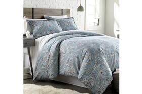 South Shore Furniture 810001365424 Southshore Fine Linens Classic Paisley 3 Piece Reversible Comforter Set - Aqua