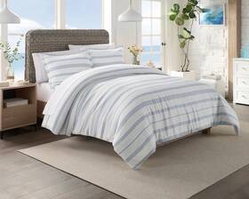 K3xj1 Southern Tide Florence King Comforter Set White/blue Striped With Pillow Shams