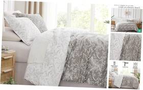 Southshore Fine Linens 611498677256 Reversible Floral Queen Size Duvet Cover Full / Winter Brush Warm Sand