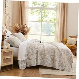 Southshore Fine Linens 810001360061 Paisley Quilt Set King / California 27 - Perfect Taupe