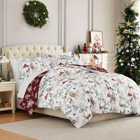 Southshore Fine Linens 840263885651 Christmas Comforter Set King/cal King / California White