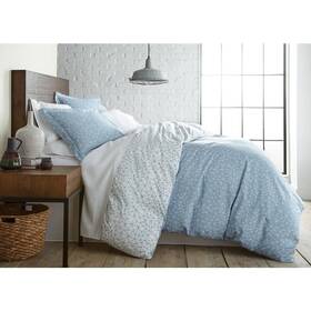 Com-1324cr-k Southshore Fine Linens Geometric Maze 3-piece Blue Microfiber King/cal King Comforter Set
